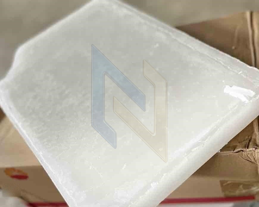 Paraffin wax slabs in industrial packaging