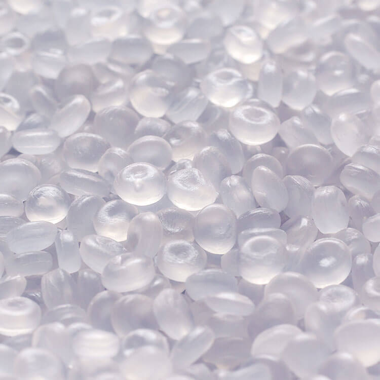 Polyethylene resin pellets used in plastics manufacturing